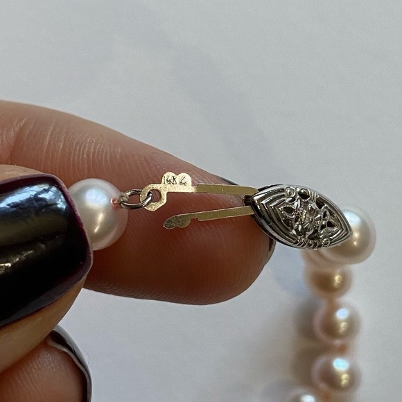 Vintage 14k Pink Pearl necklace - Picture 4 of 6